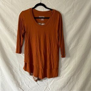 Latched Mama Orange Floral Nursing Top Size Small